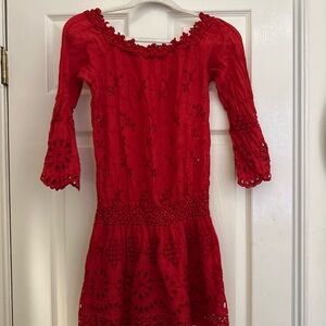 Red Lace Dress / Beach Drezz
